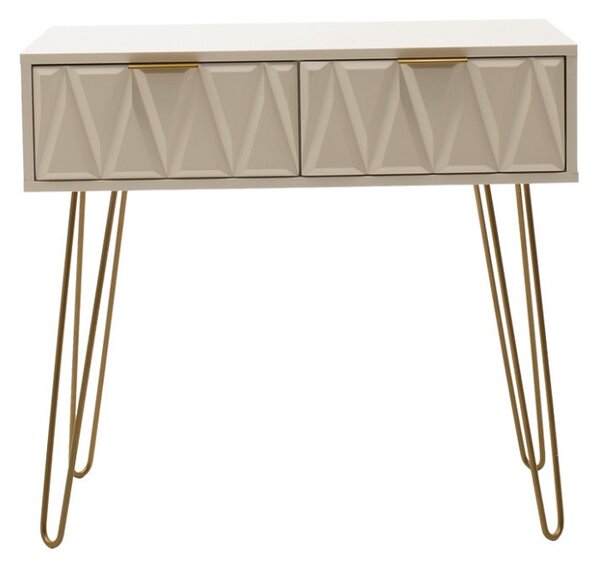 Consola Model Isla, Alb/Auriu, 80x39x74 cm