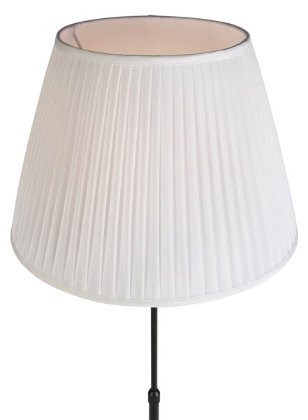 Lampă de podea neagră cu abajur plisat crem 45 cm reglabil - Parte