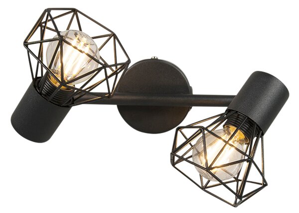 Spotlight reglabil Art Deco negru cu 2 lumini - Mosh 2