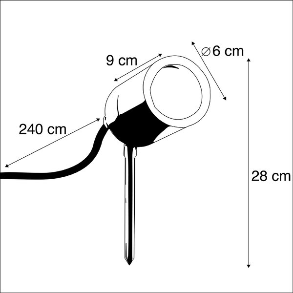 Spot Spike antracit reglabil IP44 - Solo