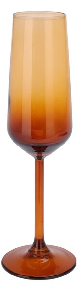 Pahar de sampanie Sunrise din sticla portocalie 23 cm