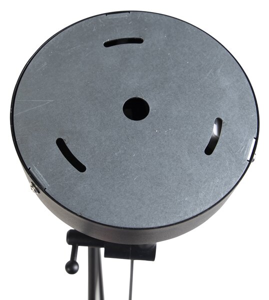 Lampă suspendată neagră cu abajururi din in taupe 35 cm cu 2 lumini - Blitz