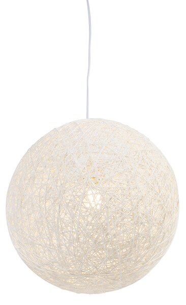 Lampă suspendată rustică albă 35 cm - Corda