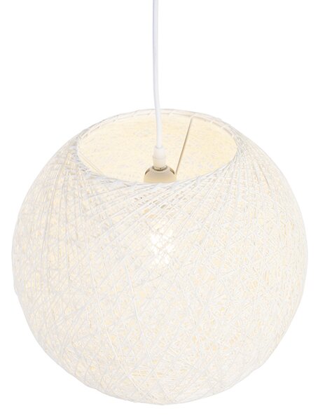 Lampă suspendată rustică albă 35 cm - Corda