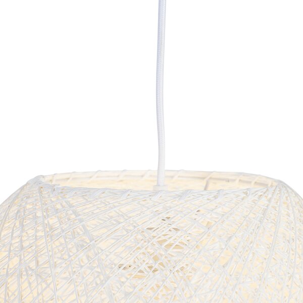 Lampă suspendată rustică albă 35 cm - Corda
