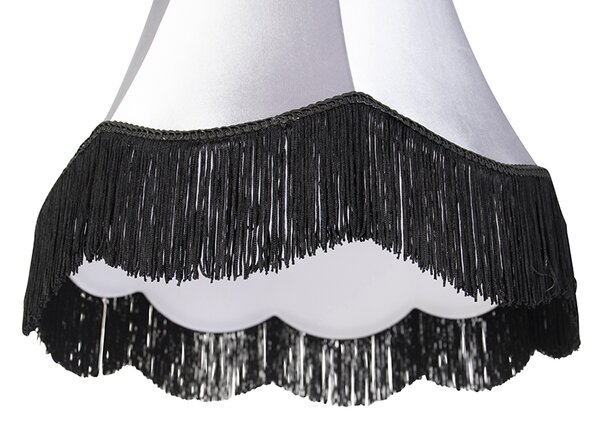 Abajur din mătase negru cu gri 45 cm - Granny