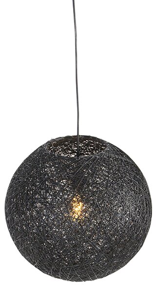 Lampă suspendată neagră 45 cm - Corda