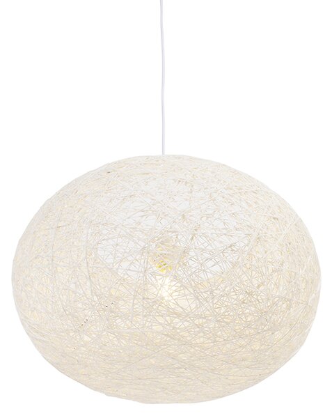 Lampă suspendată rustică albă 50 cm - Corda Flat
