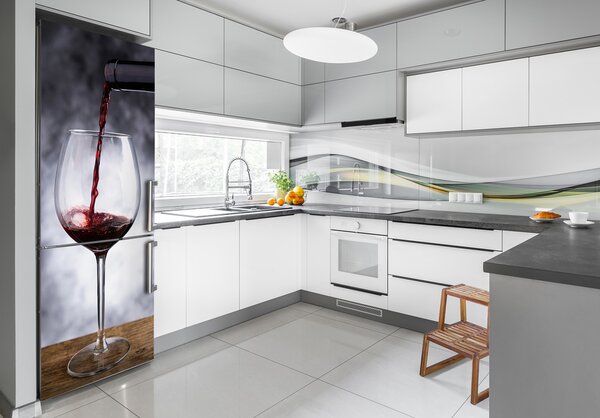 Foto Autocolant pentru piele al frigiderului vin rosu