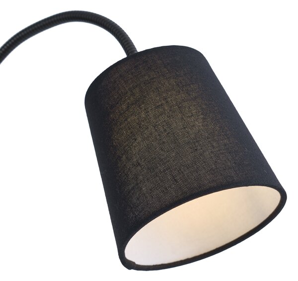 Lampă de podea clasică neagră cu abajur negru și lampă de citit - Retro