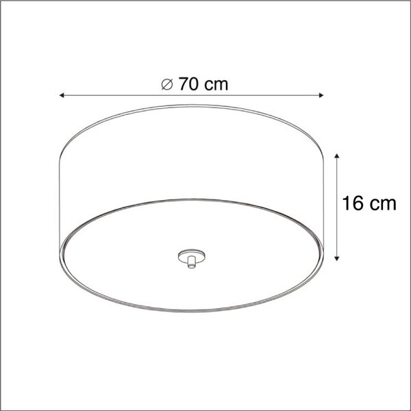 Plafonieră rustică taupe 70 cm - Drum Jute