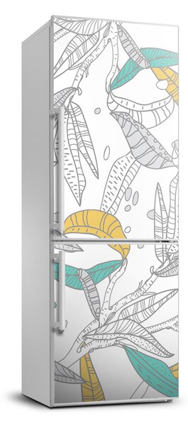 FotoFoto Autocolant pentru piele al frigiderului frunze colorate