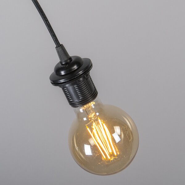 Lampă modernă suspendată neagră cu abajur alb 45 cm - Pendant