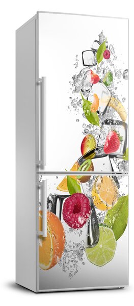 Foto Autocolant pentru piele al frigiderului Fructe și gheață