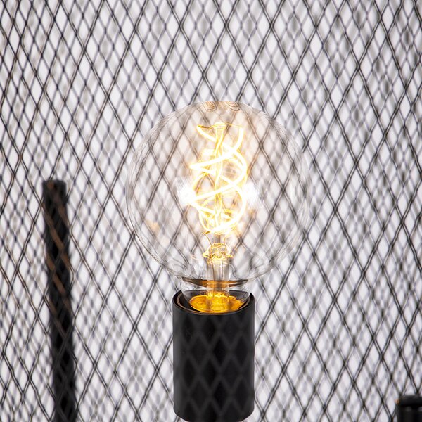 Lampă de podea modernă neagră - Bliss Mesh