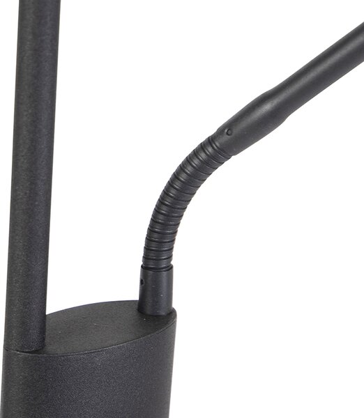Lampă de podea modernă neagră cu LED și dimmer cu lampă de citit - Jazzy