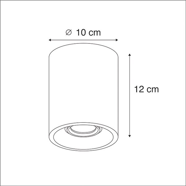 Set de 4 spoturi rustice de tavan beton rotund - Deep