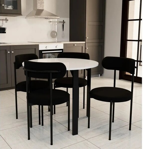 Set masa Onita bucatarie rotund cu 4 scaune 90 cm