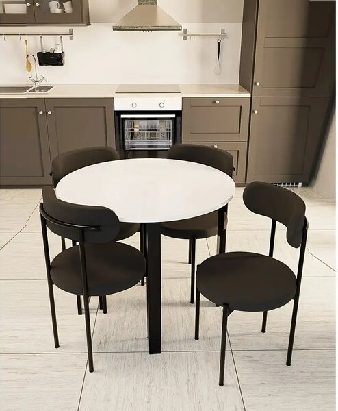Set masa Onita bucatarie rotund cu 4 scaune 90 cm