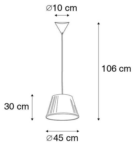 Lampă suspendată retro crem 45 cm - Plisse