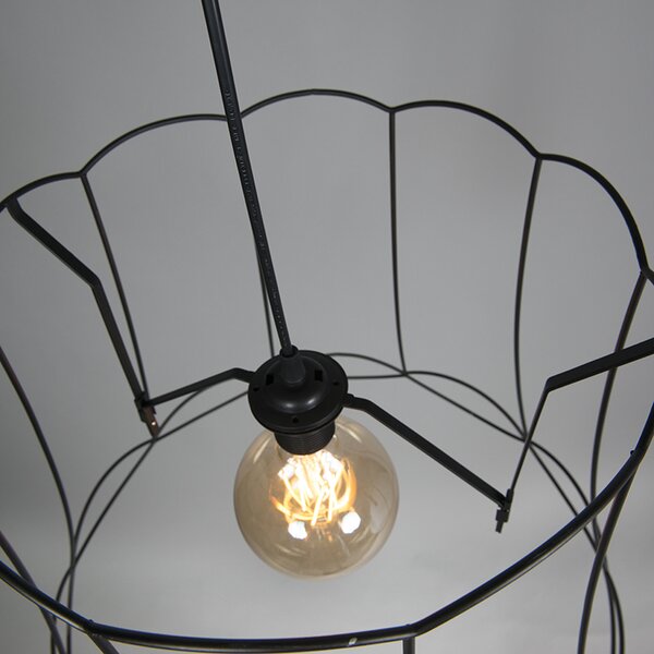 Lampă suspendată retro neagră 50 cm - Granny Frame