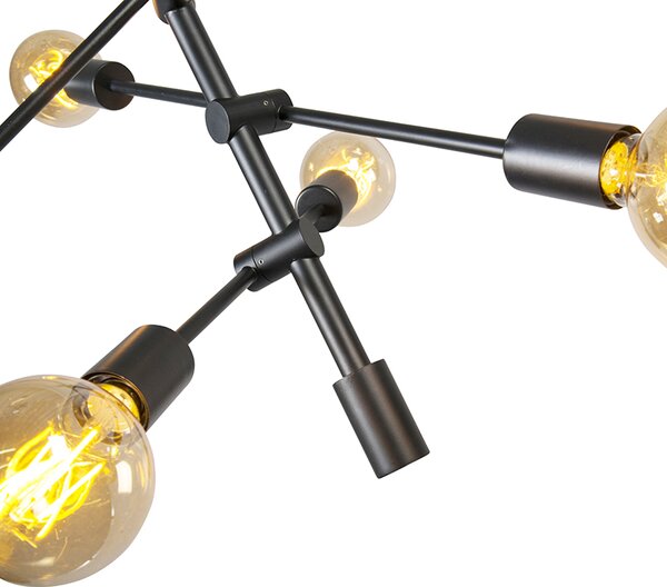 Lampă industrială suspendată neagră cu 6 lumini - Sydney