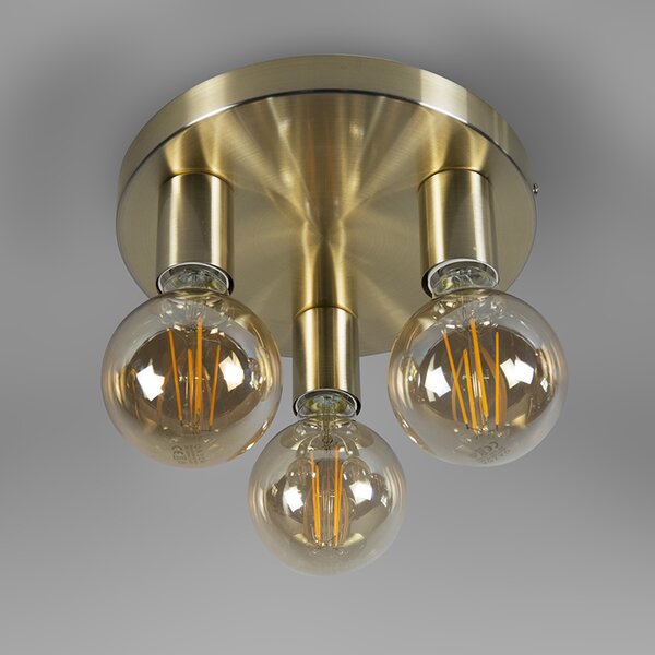 Plafonieră Art Deco aurie rotundă - Facil 3