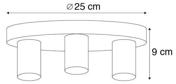Plafoniera modernă neagră rotundă - Facil 3