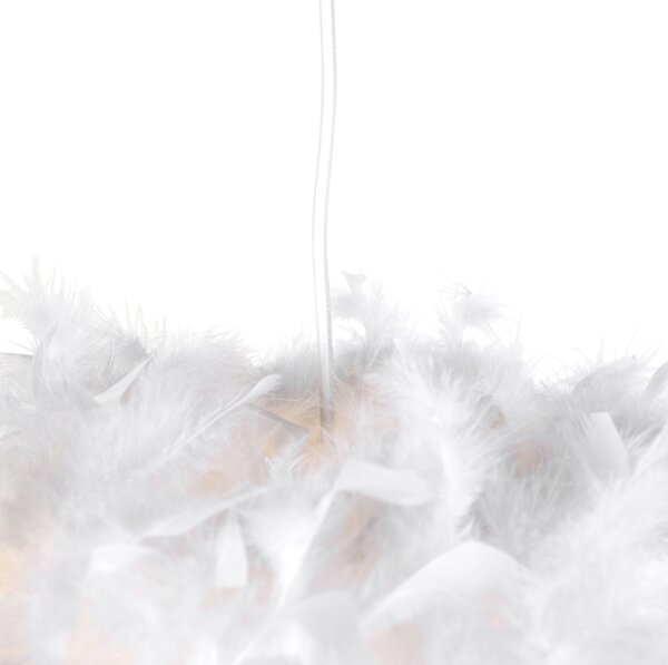 Lampă suspendată rustică albă - Feather