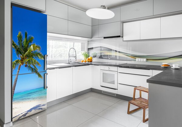 Foto Autocolant pentru piele al frigiderului plaja tropicala