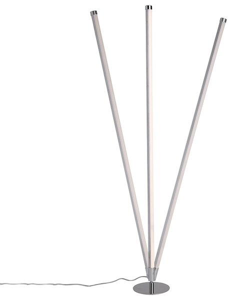 Set de 2 lămpi de podea moderne LED crom - Line-up