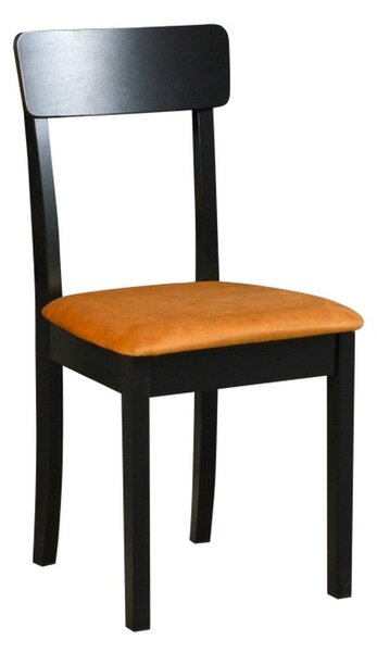 Scaun HUGO 1, galben mustar/negru, stofa catifelata/lemn de fag, 43x40x86 cm