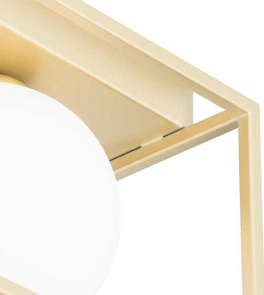 Plafoniera de design aurie cu sticlă albă 2 lumini - Aniek