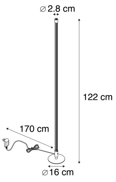 Set de 2 lămpi de podea moderne LED crom - Line-up