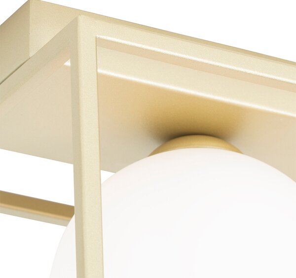 Plafoniera de design aurie cu sticlă albă 2 lumini - Aniek