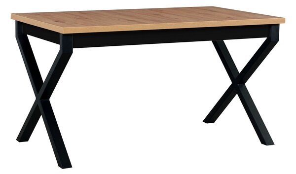 Masa extensibila IKON 1, negru/stejar artisan, lemn de fag/PAL, 140/180x80x77 cm