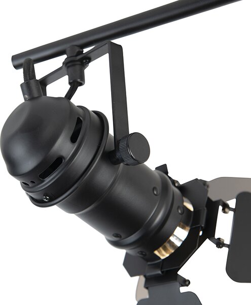 Spotlight industrial negru cu 2 lumini cu clapete - Movie