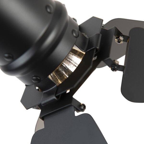 Spotlight industrial negru cu 2 lumini cu clapete - Movie