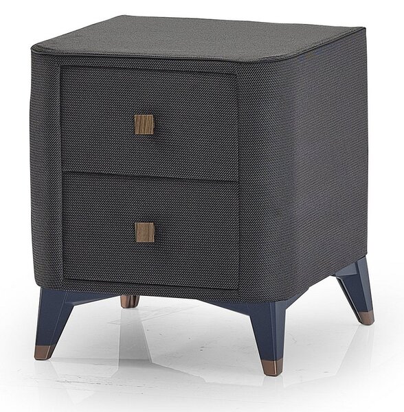 Noptiera CARBON, stofa catifelata gri inchis - Notti 1029, 51x48x66 cm