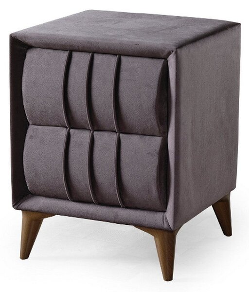 Noptiera BAROK, stofa catifelata gri antracit - Setra 811, 51x48x66 cm