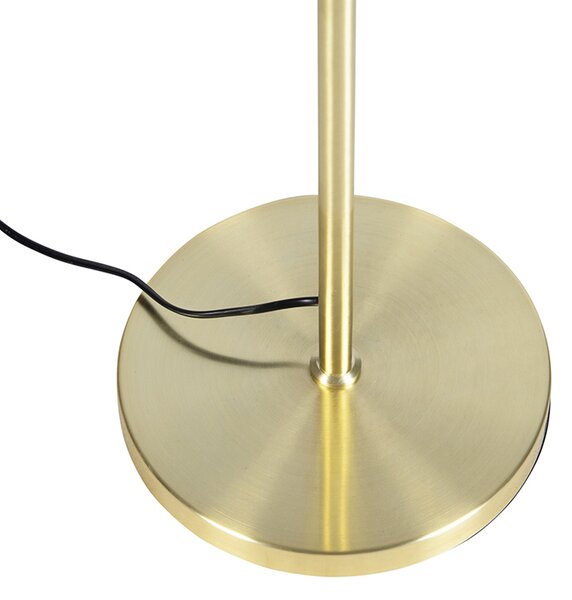 Lampă de podea auriu/alamă cu abajur din catifea neagră 40/40 cm - Parte