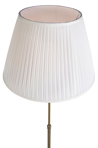 Lampă de podea din bronz cu abajur plisat crem 45 cm reglabil - Parte