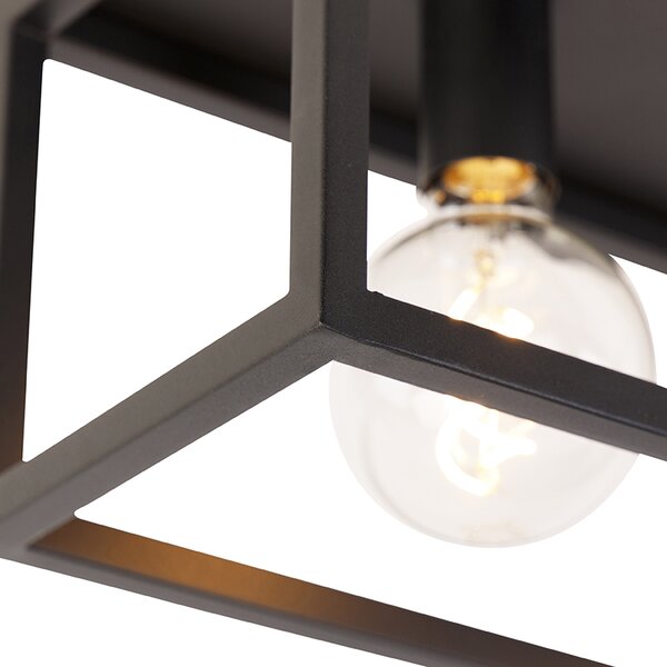 Plafoniera industriala neagra 99.5 cm 4 lumini - Cage