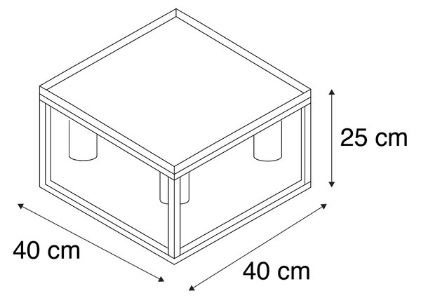 Plafoniera industriala neagra 40 cm 4 lumini - Cage