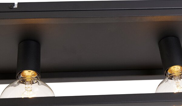 Plafoniera industriala neagra 99.5 cm 4 lumini - Cage