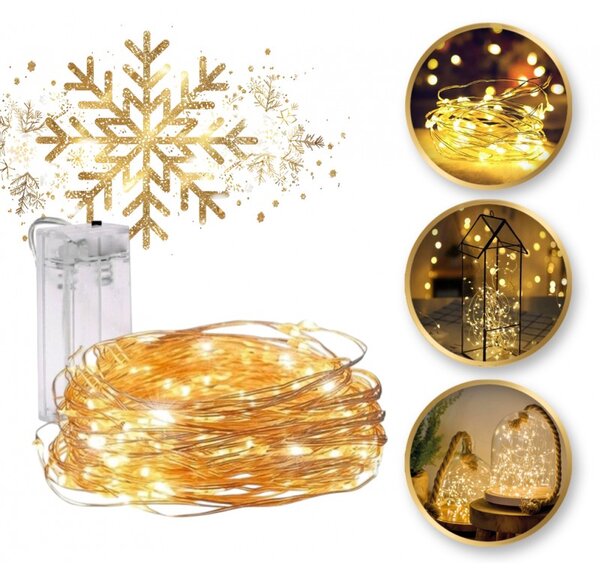 Lant luminos de Craciun 20 LED-uri, alb cald