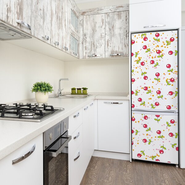 Autocolant frigider acasă cireșe