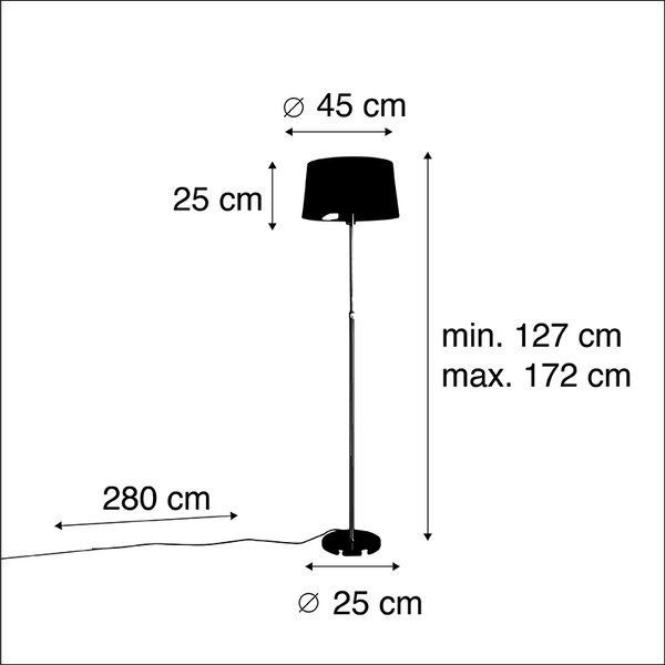 Lampă de podea auriu/alamă cu abajur din in negru 45 cm - Parte