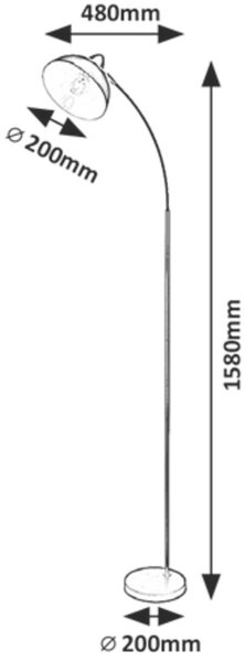 Rabalux Daron lampă de podea 1x40 W crom 5241