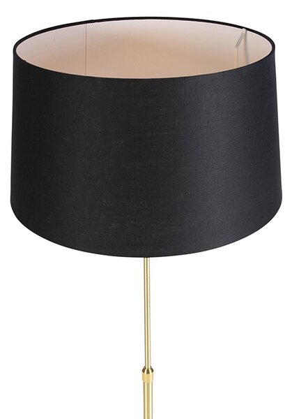 Lampă de podea auriu/alamă cu abajur din in negru 45 cm - Parte